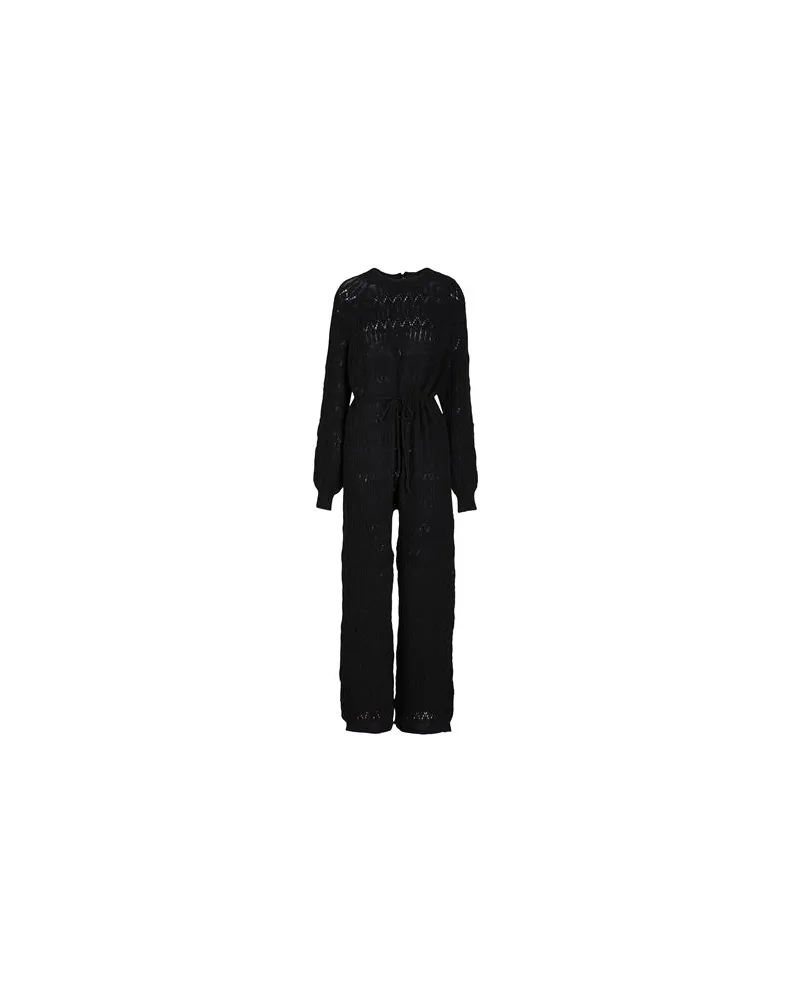 8 by Yoox KNITTED LONG SLEEVE JUMPSUIT - OVERALLS - Jumpsuitsauf YOOX.COM Schwarz