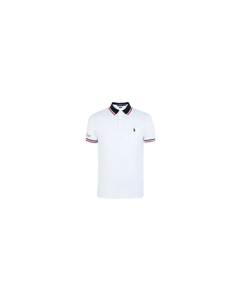 Ralph Lauren SLIM FIT COTTON MESH POLO - TOPS - Poloshirtsauf YOOX.COM Weiß