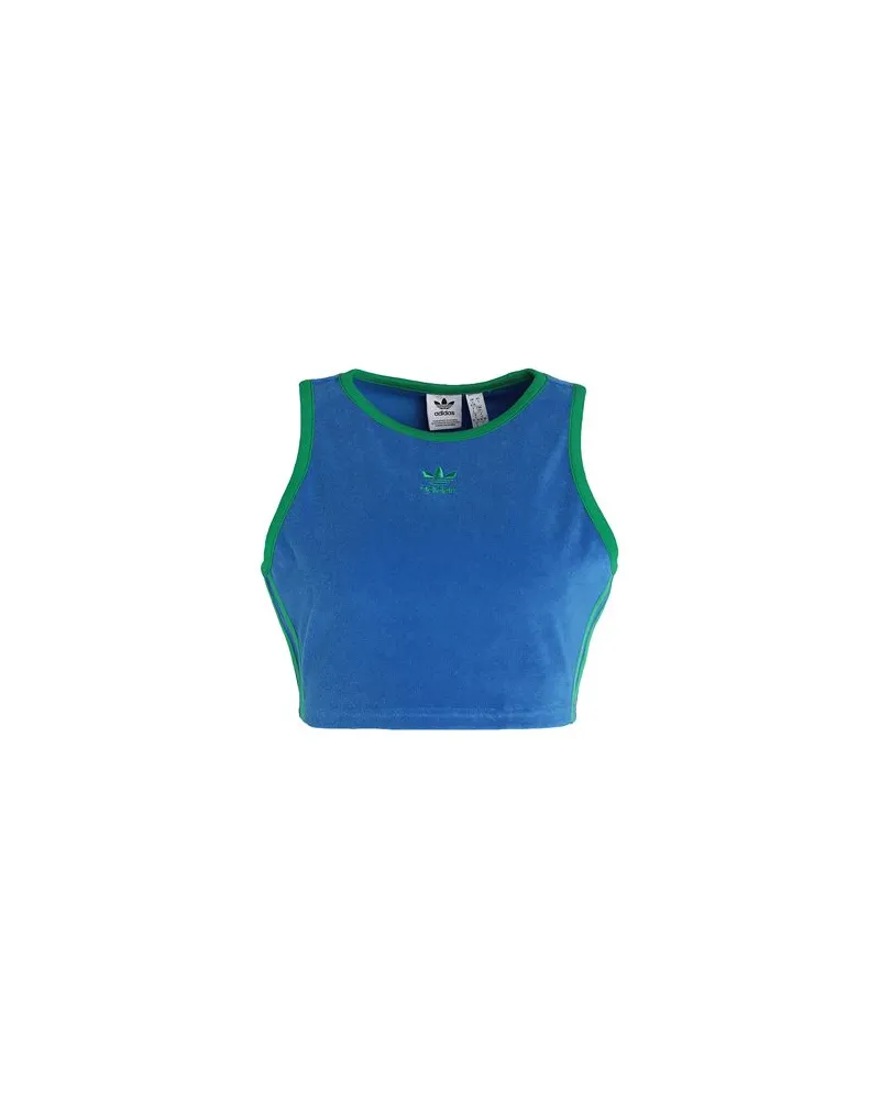 adidas TERRY CROP TANK - TOPS - Topsauf YOOX.COM Azurblau