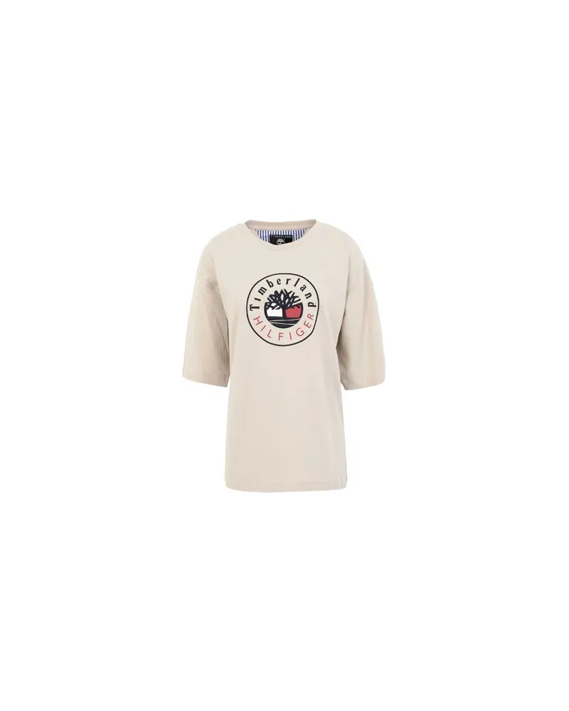 Timberland THXTBL RI LOGO T-SHIRT  - TOPS - T-shirtsauf YOOX.COM Beige