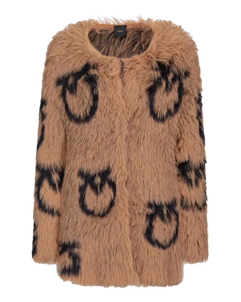 Pinko Shearling- & Kunstfell Kamel