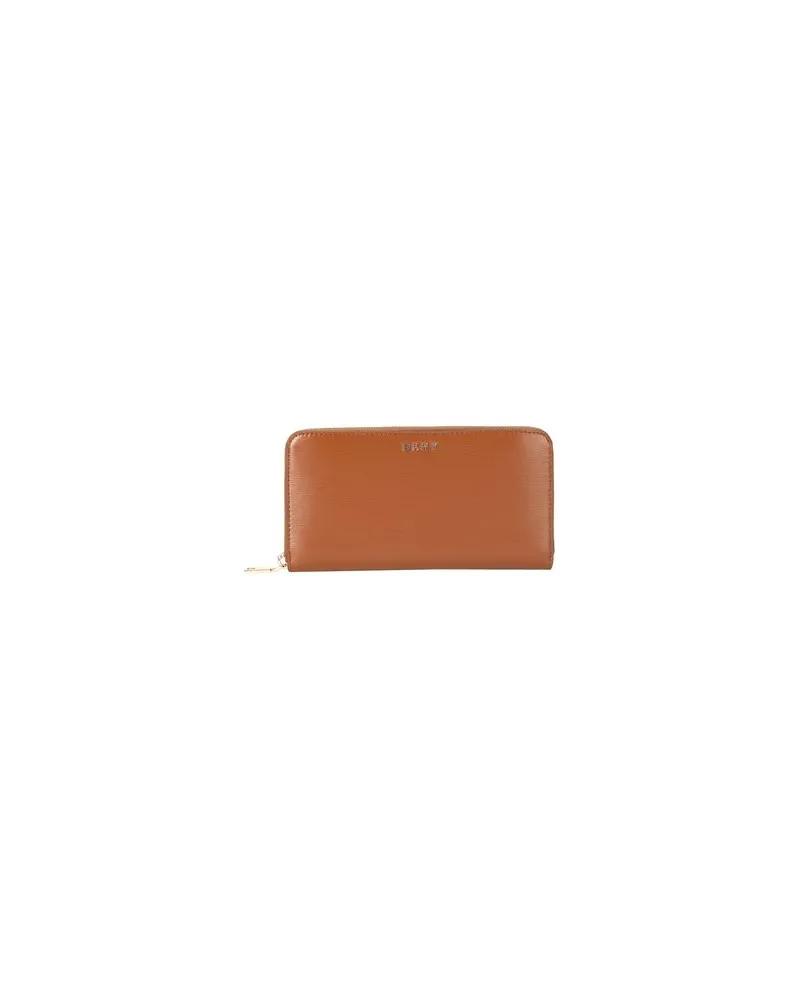 DKNY BRYANT-LARGE ZIP AROUND-SUTTON    - Kleinlederwaren - Brieftaschenauf YOOX.COM Braun