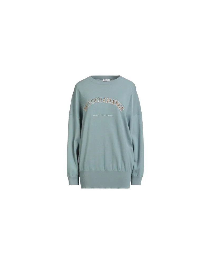 Brunello Cucinelli STRICKWAREN - Pulloverauf YOOX.COM Taubenblau