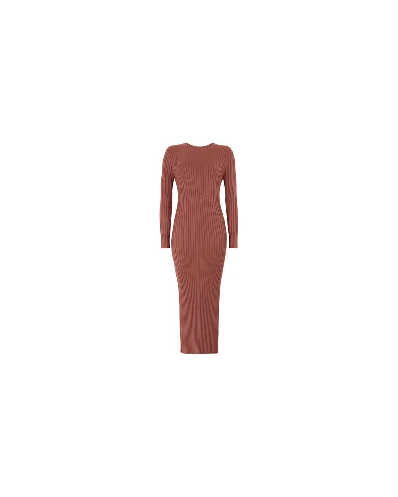 8 by Yoox RIB-KNIT L/SLEEVE MIDI DRESS  - KLEIDER - Maxi-Kleiderauf YOOX.COM Antikrosa