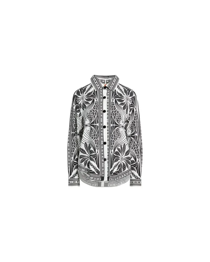 FARM Rio MONOCHROME ELEGANCE SCARF OFF-WHITE SHIRT  - TOPS - Hemdenauf YOOX.COM Schwarz