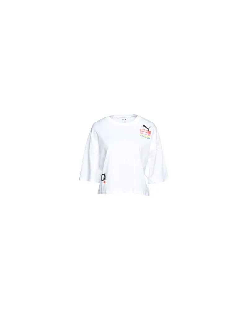Puma Brand Love Oversized Tee  - TOPS - T-shirtsauf YOOX.COM Weiß