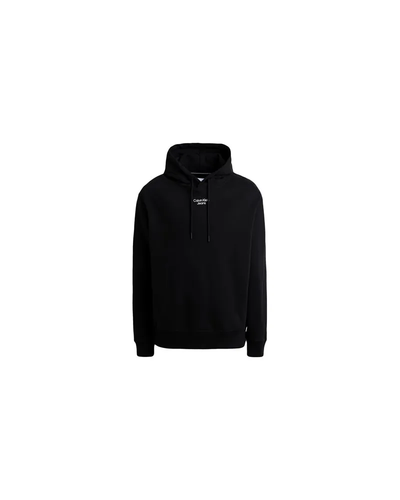 Calvin Klein STACKED LOGO HOODIE  - TOPS - Sweatshirtsauf YOOX.COM Schwarz