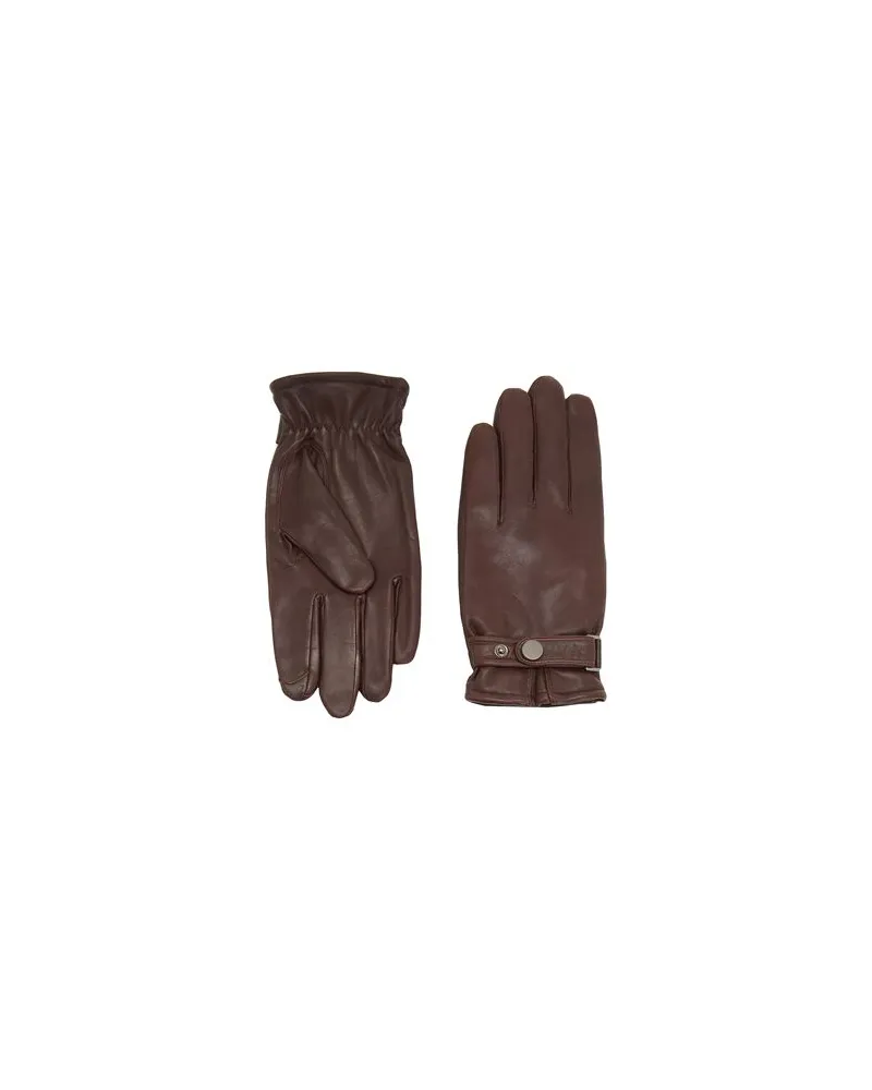 8 by Yoox LEATHER GLOVES WITH RECYCLED WOOL LINING  - ACCESSOIRES - Handschuheauf YOOX.COM Dunkelbraun