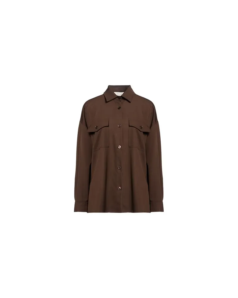 Max Mara A WEEKEND WITH GIULIVA HERITAGE - TOPS - Hemdenauf YOOX.COM Dunkelbraun