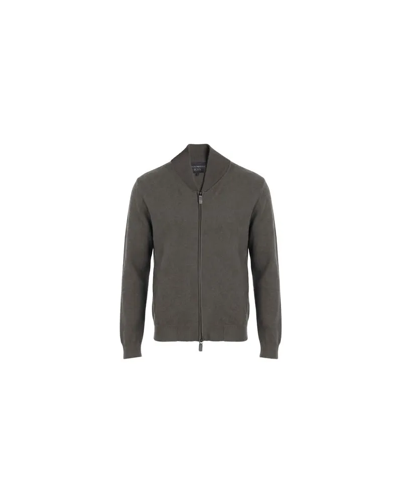 Emporio Armani ICON - STRICKWAREN - Strickjackenauf YOOX.COM Braungrau