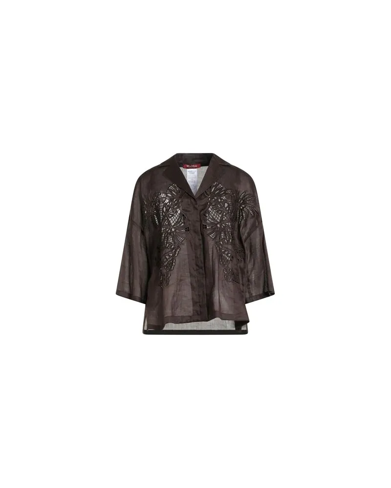 Max Mara TOPS - Hemdenauf YOOX.COM Dunkelbraun