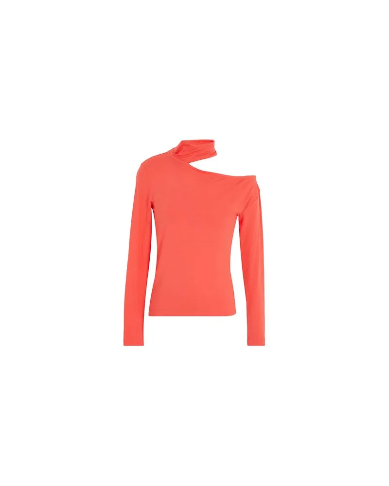 8 by Yoox VISCOSE CUT-OUT L/SLEEVE TOP  - TOPS - Topsauf YOOX.COM Koralle