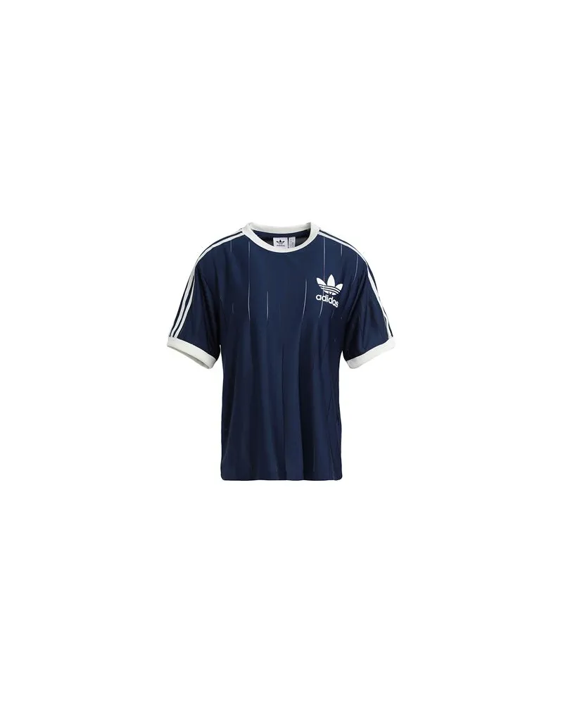 adidas 3 STRIPE TEE  - TOPS - T-shirtsauf YOOX.COM Marineblau