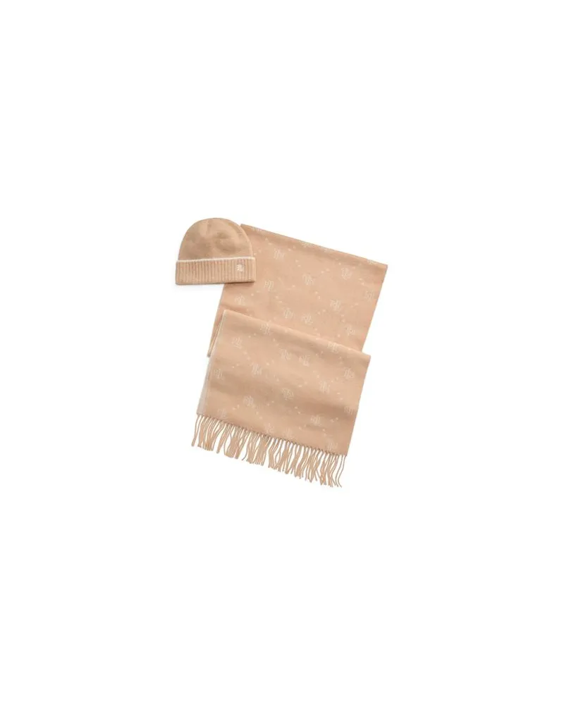 Ralph Lauren Logo Jacquard Scarf & Beanie Set  - ACCESSOIRES - Accessoires-Setauf YOOX.COM Sand
