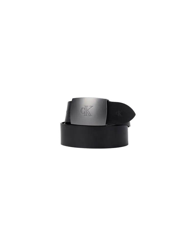 Calvin Klein ROUNDED MONO PLAQUE BELT   - Kleinlederwaren - Gürtelauf YOOX.COM Schwarz