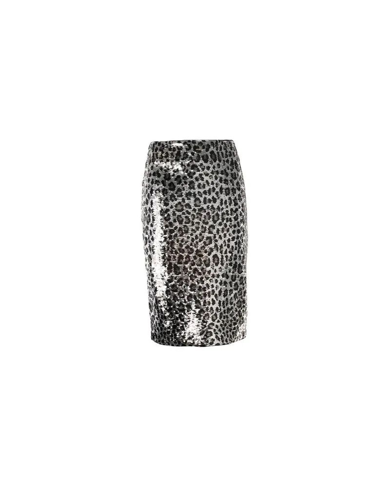 Michael Kors ELV SEQ CHEETAH SKIRT   - HOSEN & RÖCKE - Midi-Röckeauf YOOX.COM Silber
