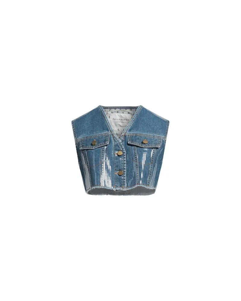 Philosophy Di Lorenzo Serafini JACKEN & MÄNTEL - Jeansjacken/Mäntelauf YOOX.COM Blau