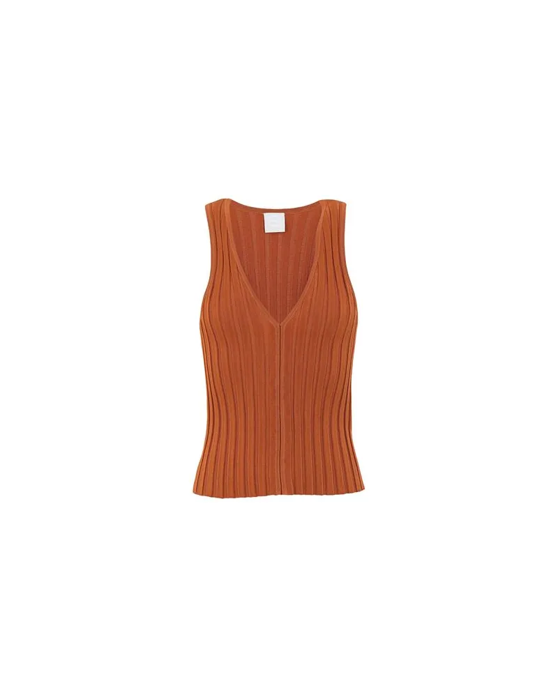 8 by Yoox SLEEVELESS JUMPERS   - TOPS - Topsauf YOOX.COM Rostrot
