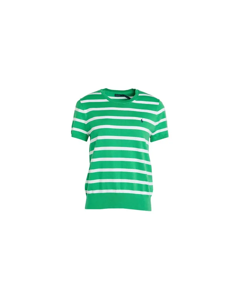 Ralph Lauren STRIPED SHORT-SLEEVE SWEATER  - STRICKWAREN - Pulloverauf YOOX.COM Grün
