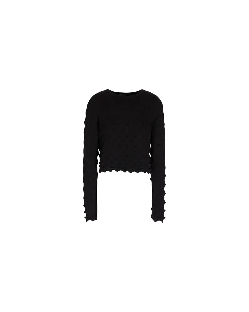 8 by Yoox VISCOSE BLEND 3D EFFECT KNITTED TOP  - STRICKWAREN - Pulloverauf YOOX.COM Schwarz