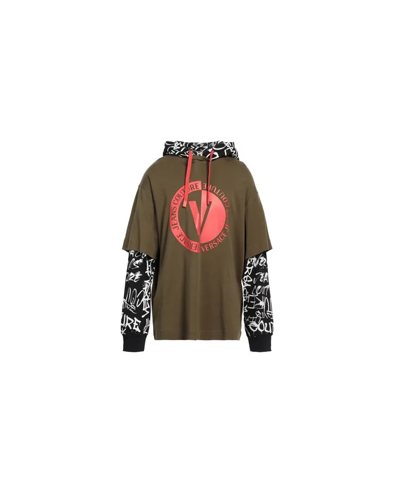Versace Jeans TOPS - Sweatshirtsauf YOOX.COM Militärgrün