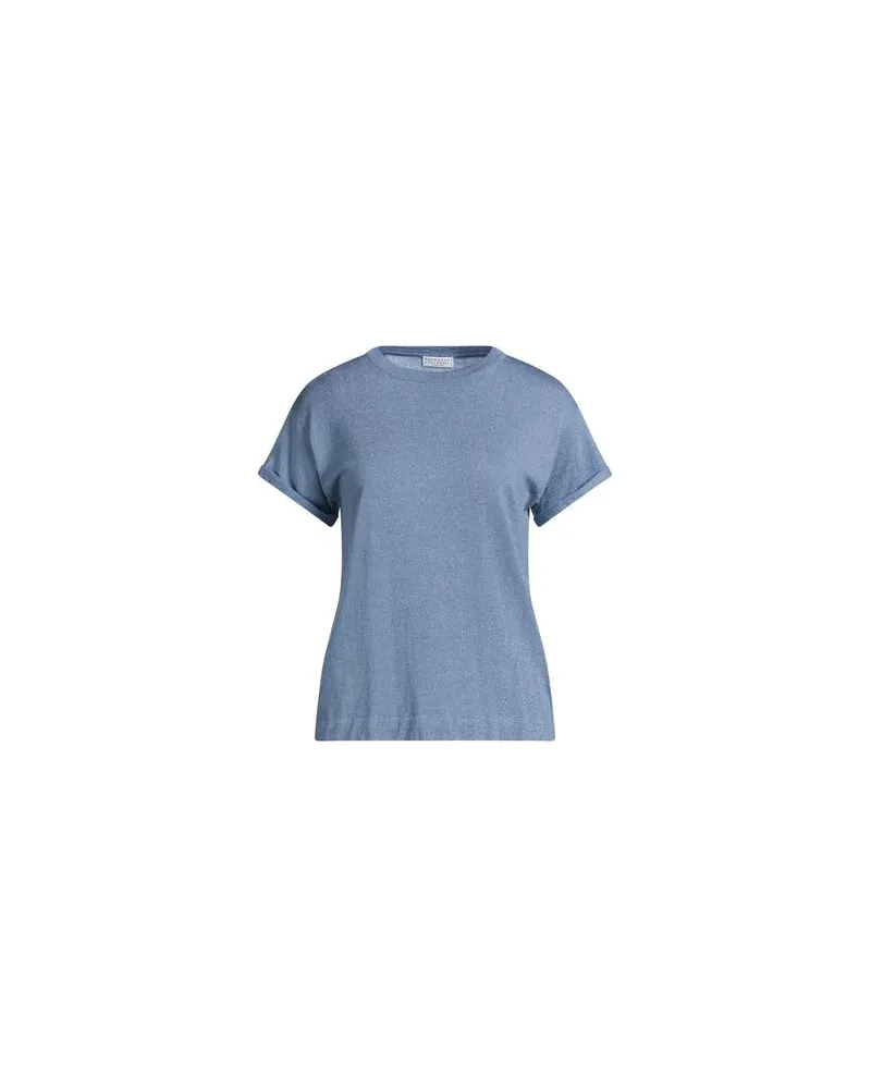 Brunello Cucinelli STRICKWAREN - Pulloverauf YOOX.COM Taubenblau