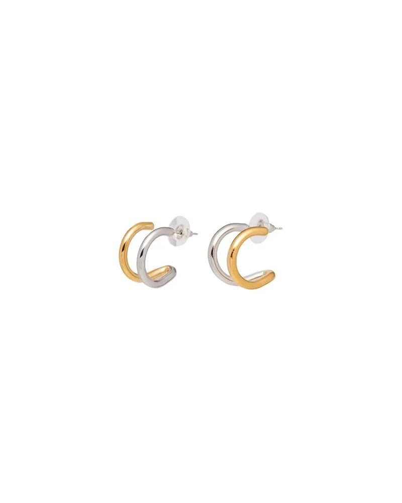 8 by Yoox DOUBLE RING GOLDEN AND SILVER HOOPS  - SCHMUCK und UHREN - Ohrringeauf YOOX.COM Silber