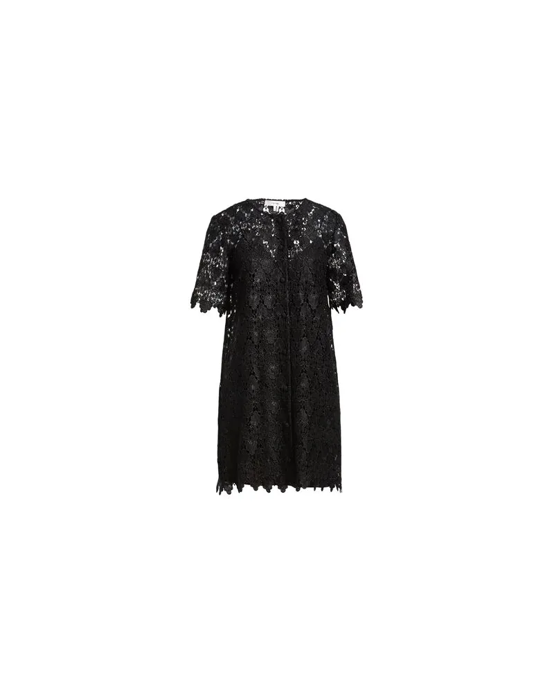 Frame Denim THE LACE BUTTON FRONT DRESS  - KLEIDER - Mini-Kleiderauf YOOX.COM Schwarz