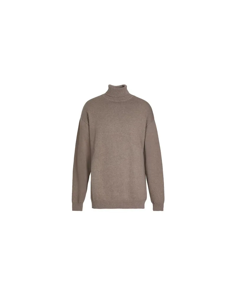 8 by Yoox ORGANIC COTTON-CACHEMERE BLEND KNITWEAR ROLL-NECK  - STRICKWAREN - Rollkragenpulloverauf YOOX.COM Maulwurfsgrau