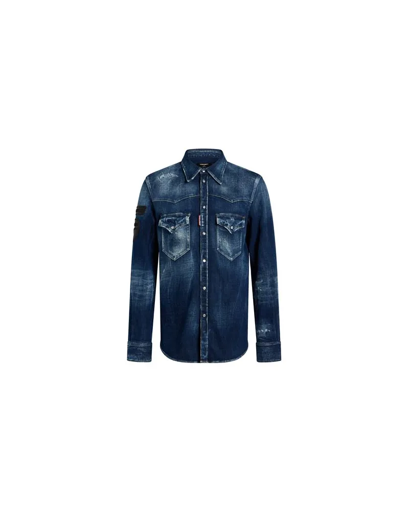 Dsquared2 TOPS - Jeanshemdenauf YOOX.COM Blau