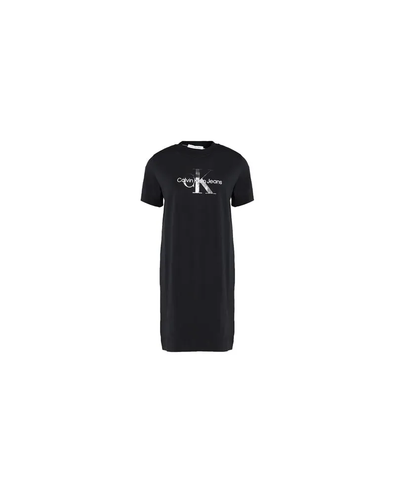 Calvin Klein GUNMETAL MONOGRAM T-SHIRT DRESS  - KLEIDER - Mini-Kleiderauf YOOX.COM Schwarz