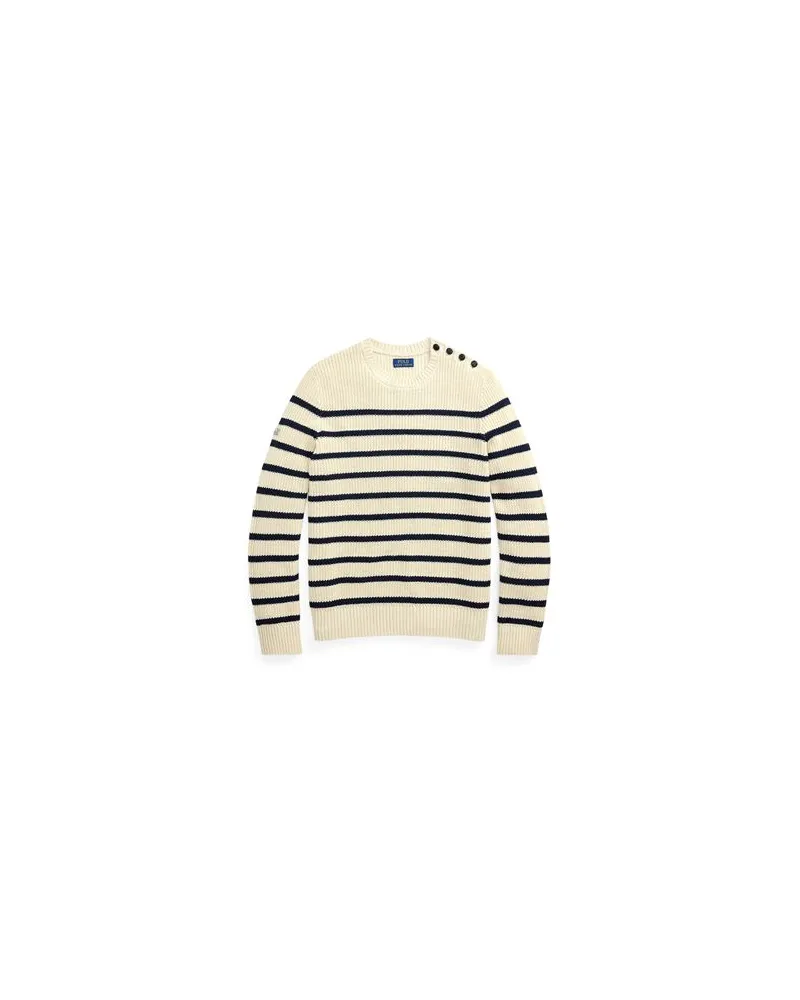 Ralph Lauren STRIPED COTTON-LINEN SWEATER  - STRICKWAREN - Pulloverauf YOOX.COM Beige