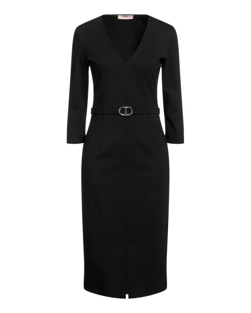 Twin-Set Midi-Kleid Schwarz