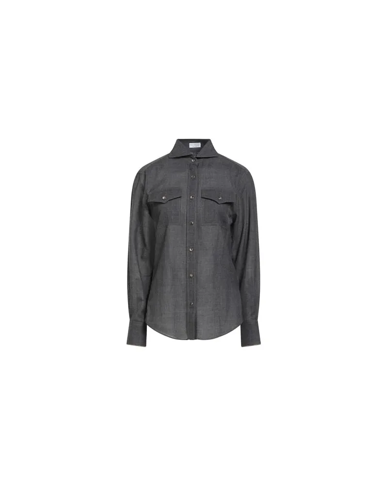 Brunello Cucinelli TOPS - Hemdenauf YOOX.COM Braungrau