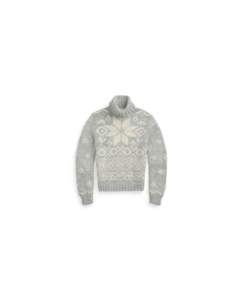 Ralph Lauren Snowflake-Motif Wool Turtleneck  - STRICKWAREN - Rollkragenpulloverauf YOOX.COM Hellgrau