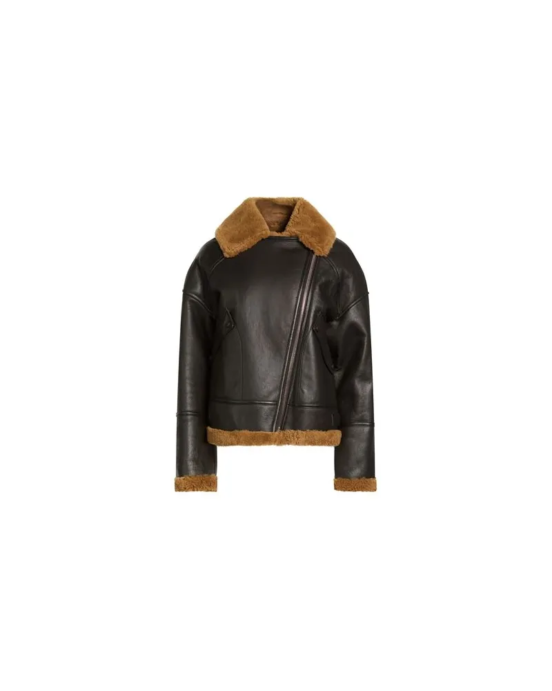 Yves Salomon JACKEN & MÄNTEL - Shearling- & Kunstfellauf YOOX.COM Dunkelbraun