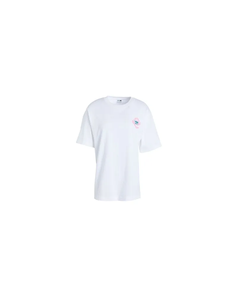 Puma DOWNTOWN Relaxed Graphic Tee  - TOPS - T-shirtsauf YOOX.COM Weiß