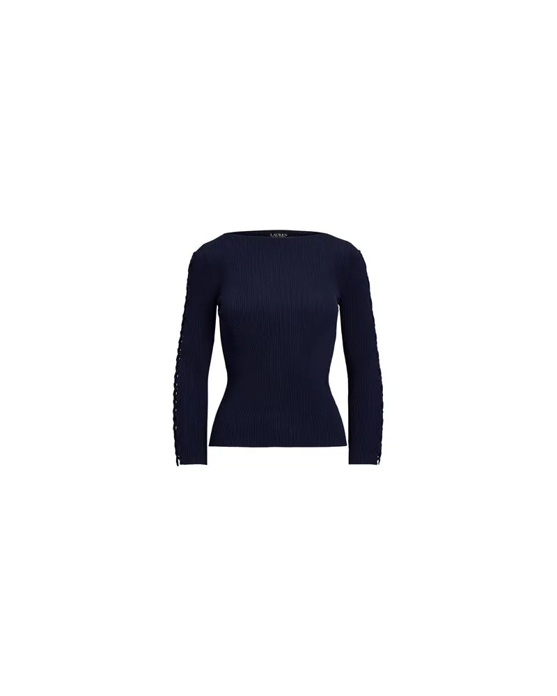 Ralph Lauren RIB-KNIT BOATNECK SWEATER  - STRICKWAREN - Pulloverauf YOOX.COM Nachtblau
