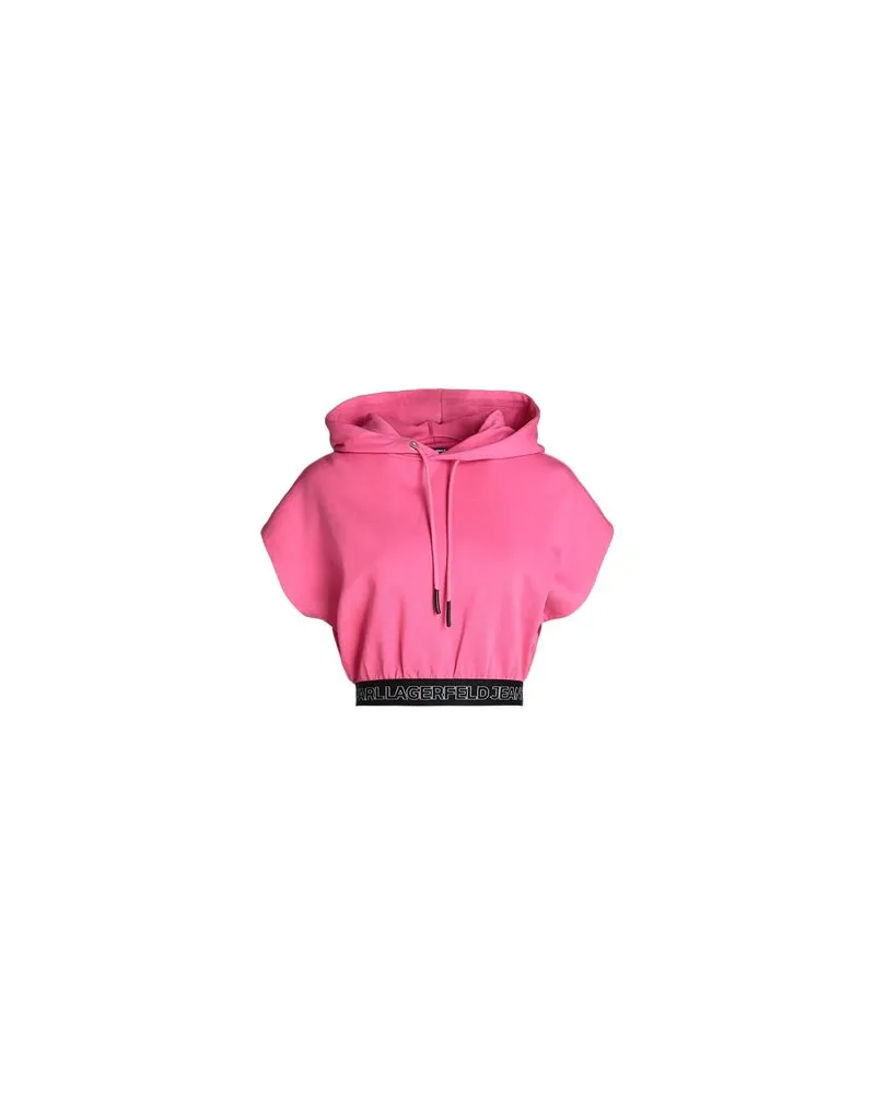 Karl Lagerfeld KLJ CROPPED SLESS HOODIE - TOPS - Sweatshirtsauf YOOX.COM Fuchsia