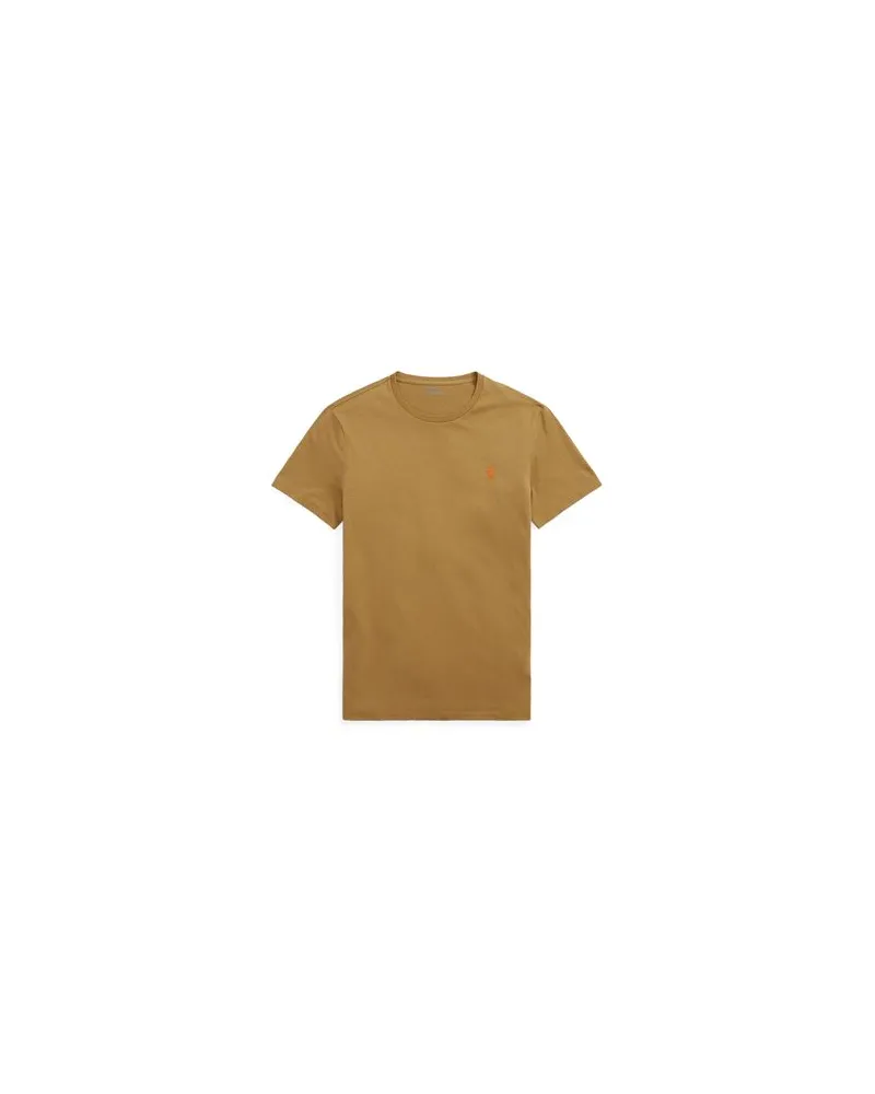 Ralph Lauren CUSTOM SLIM CREWNECK T-SHIRT   - TOPS - T-shirtsauf YOOX.COM Kamel