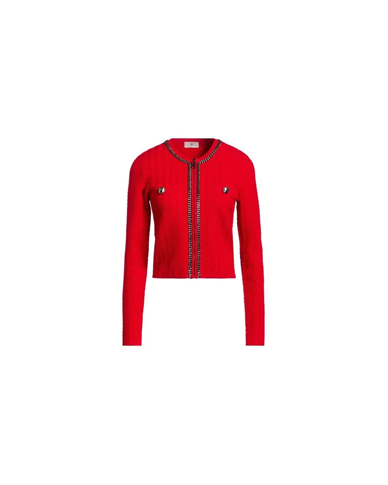 Elisabetta Franchi STRICKWAREN - Strickjackenauf YOOX.COM Rot