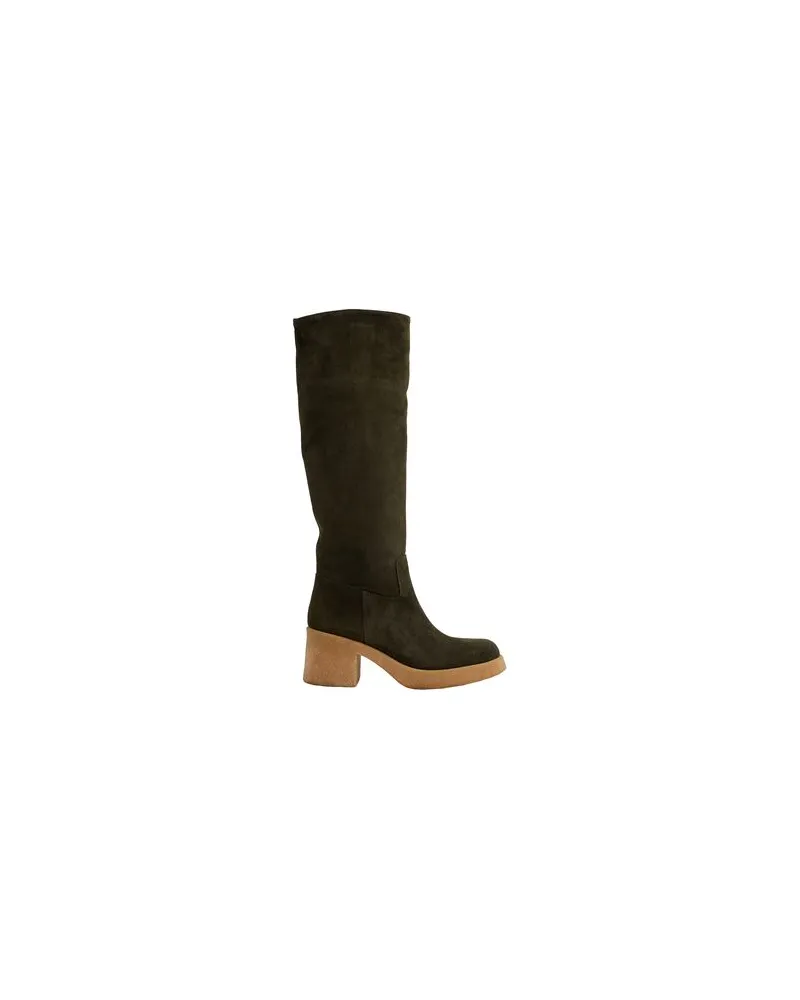 8 by Yoox SPLIT LEATHER BOOTS  - SCHUHE - Stiefelauf YOOX.COM Dunkelgrün