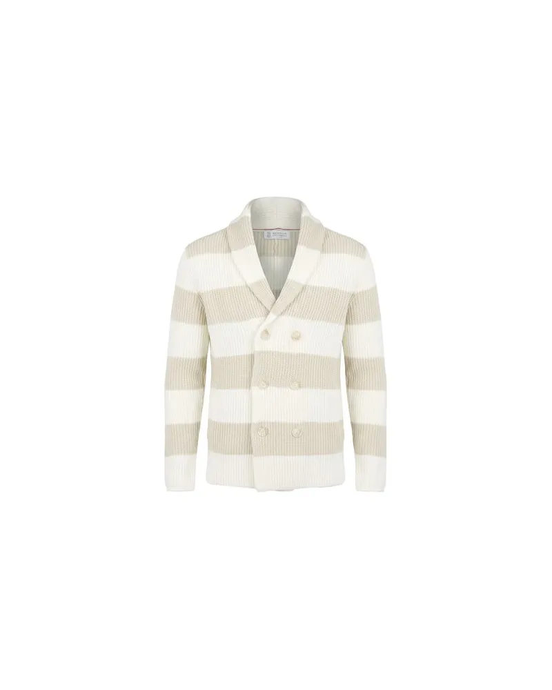 Brunello Cucinelli STRICKWAREN - Strickjackenauf YOOX.COM Cremeweiß