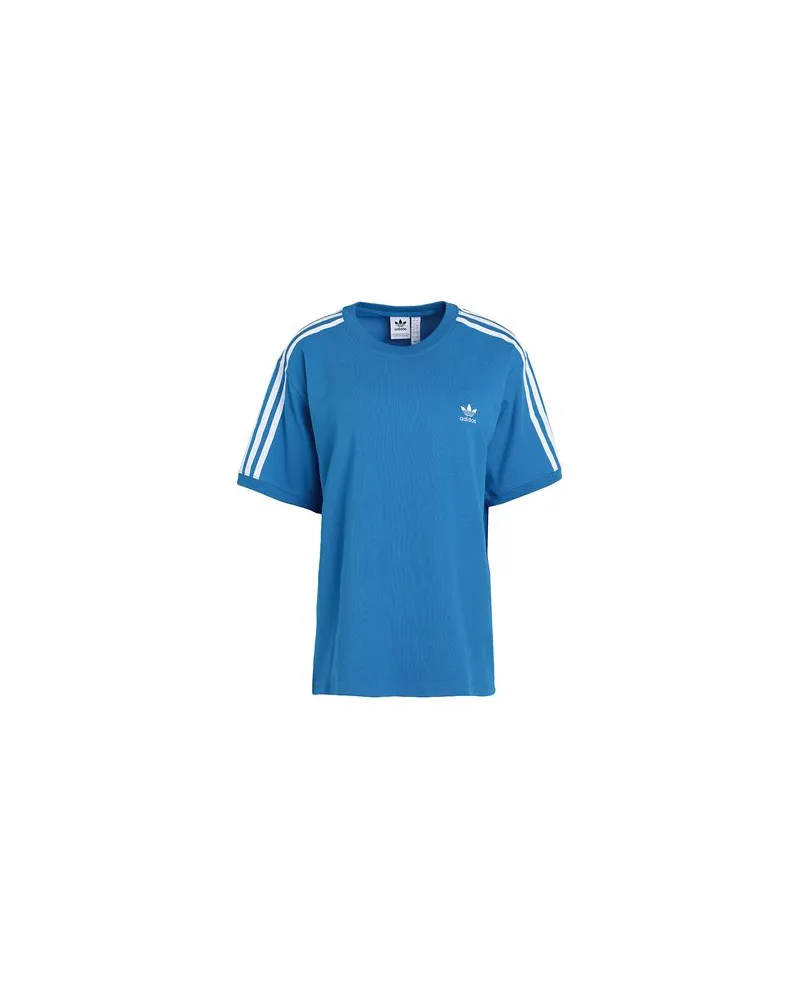 adidas 3 STRIPE TEE  - TOPS - T-shirtsauf YOOX.COM Azurblau