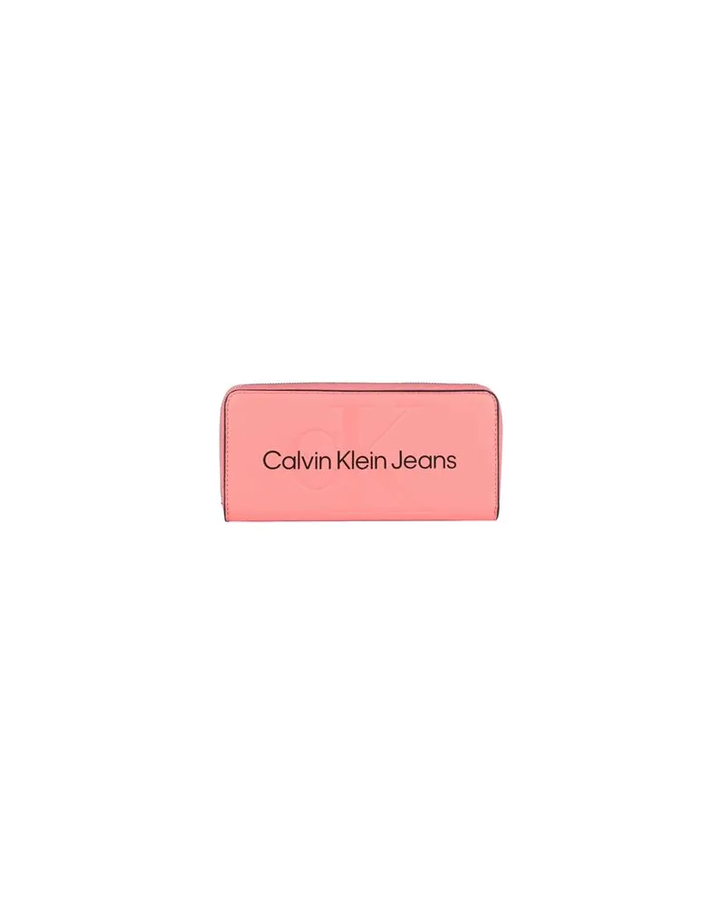 Calvin Klein zip around - Kleinlederwaren - Brieftaschenauf YOOX.COM Koralle