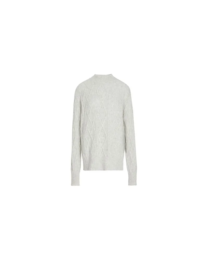 8 by Yoox 3D JACQUARD KNIT CREW-NECK - STRICKWAREN - Pulloverauf YOOX.COM Hellgrau
