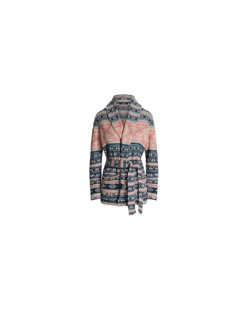 Ralph Lauren GEO-MOTIF BELTED LINEN-COTTON CARDIGAN  - STRICKWAREN - Strickjackenauf YOOX.COM Antikrosa