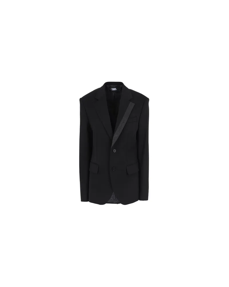 Karl Lagerfeld UNISEX PUNTO JACKET W/ LOGO  - ANZÜGE und CO-ORDS - Blazersauf YOOX.COM Schwarz