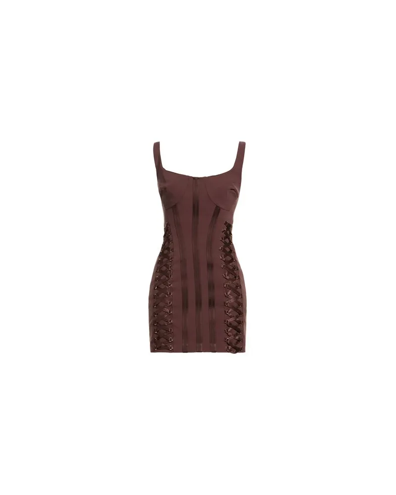 Elisabetta Franchi KLEIDER - Mini-Kleiderauf YOOX.COM Braun