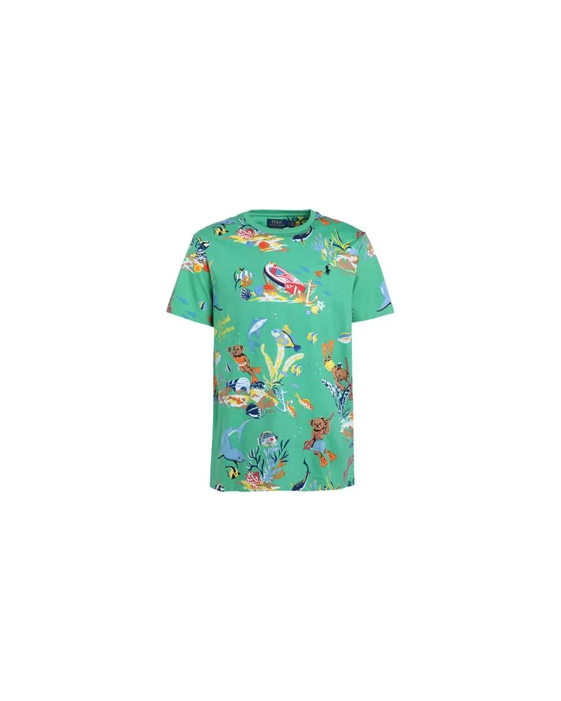 Ralph Lauren CUSTOM SLIM FIT POLO BEAR JERSEY T-SHIRT  - TOPS - T-shirtsauf YOOX.COM Grün
